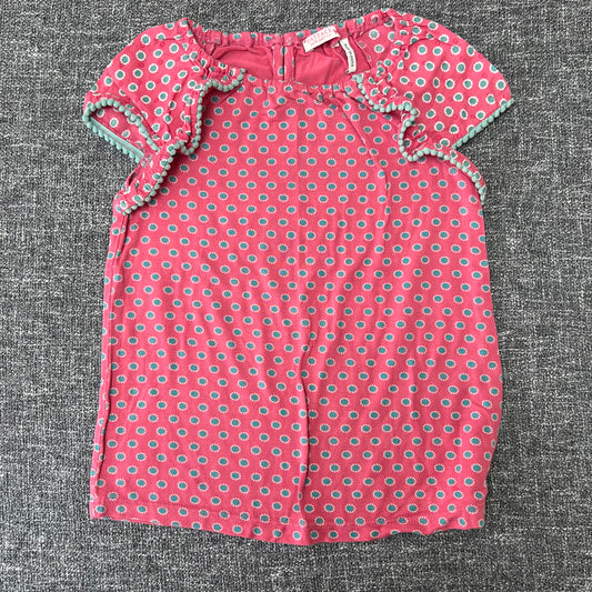 Girls 2-3 Year Pink & Turquoise Short Sleeved Top