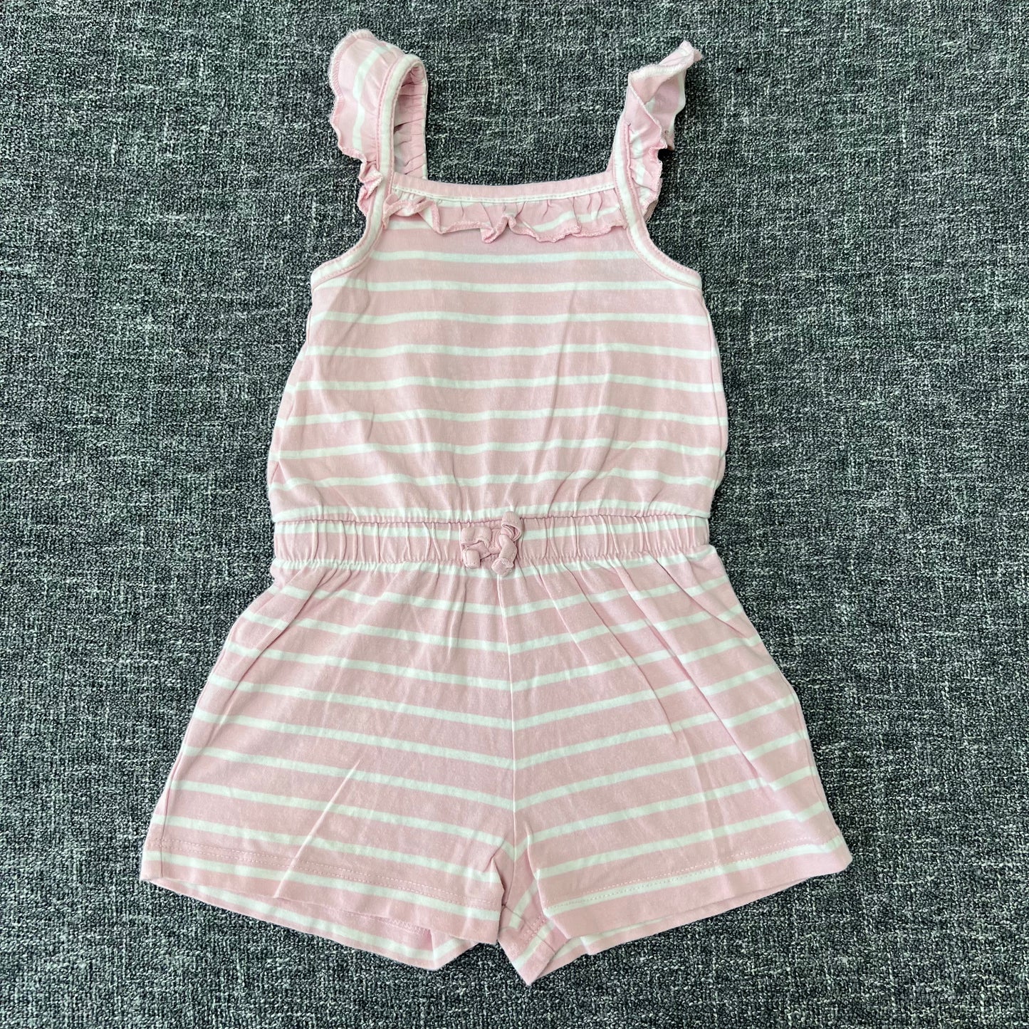 Girls 2-3 Year Pink & White Striped Jumpsuit