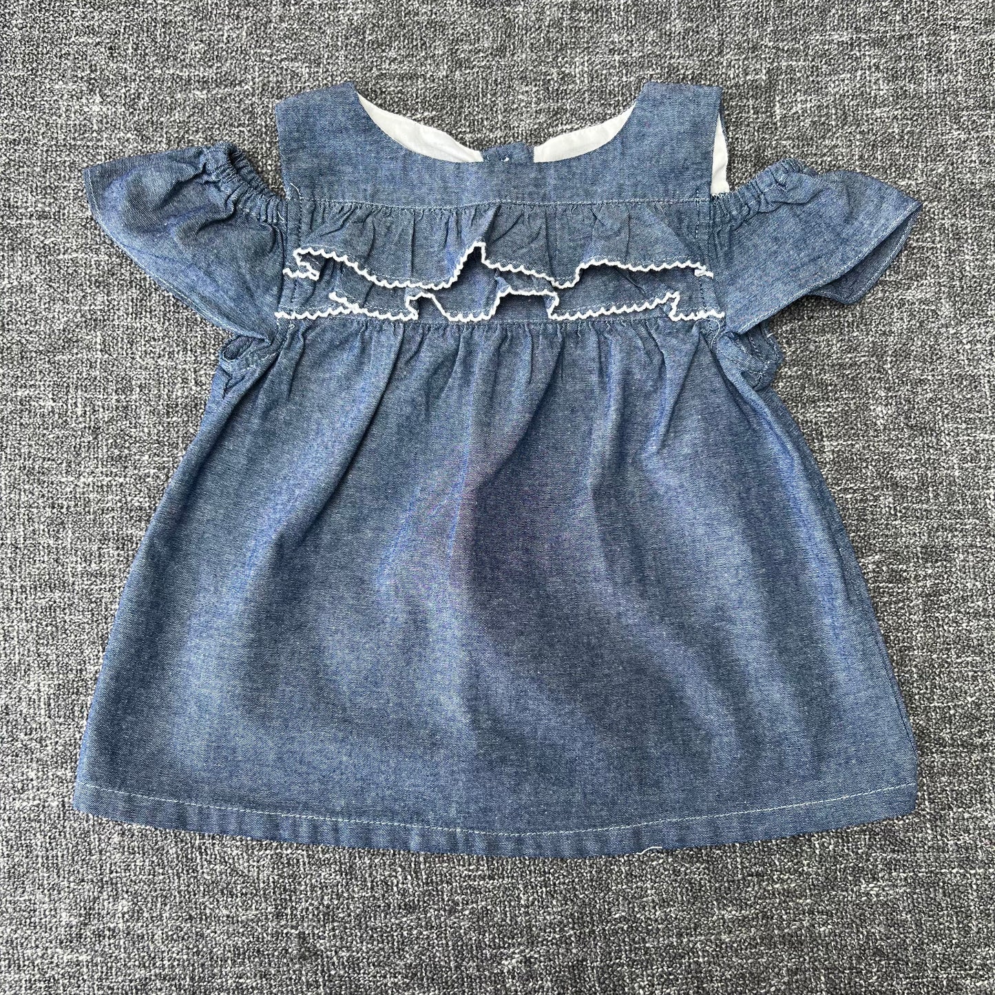 Girls 2-3 Year Blue Denim Style Short Sleeved Summer Top