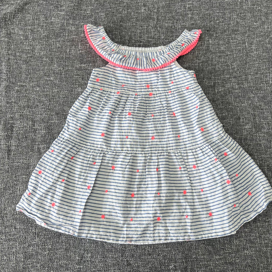 Girls 2-3 Year Blue & White Striped Summer Dress