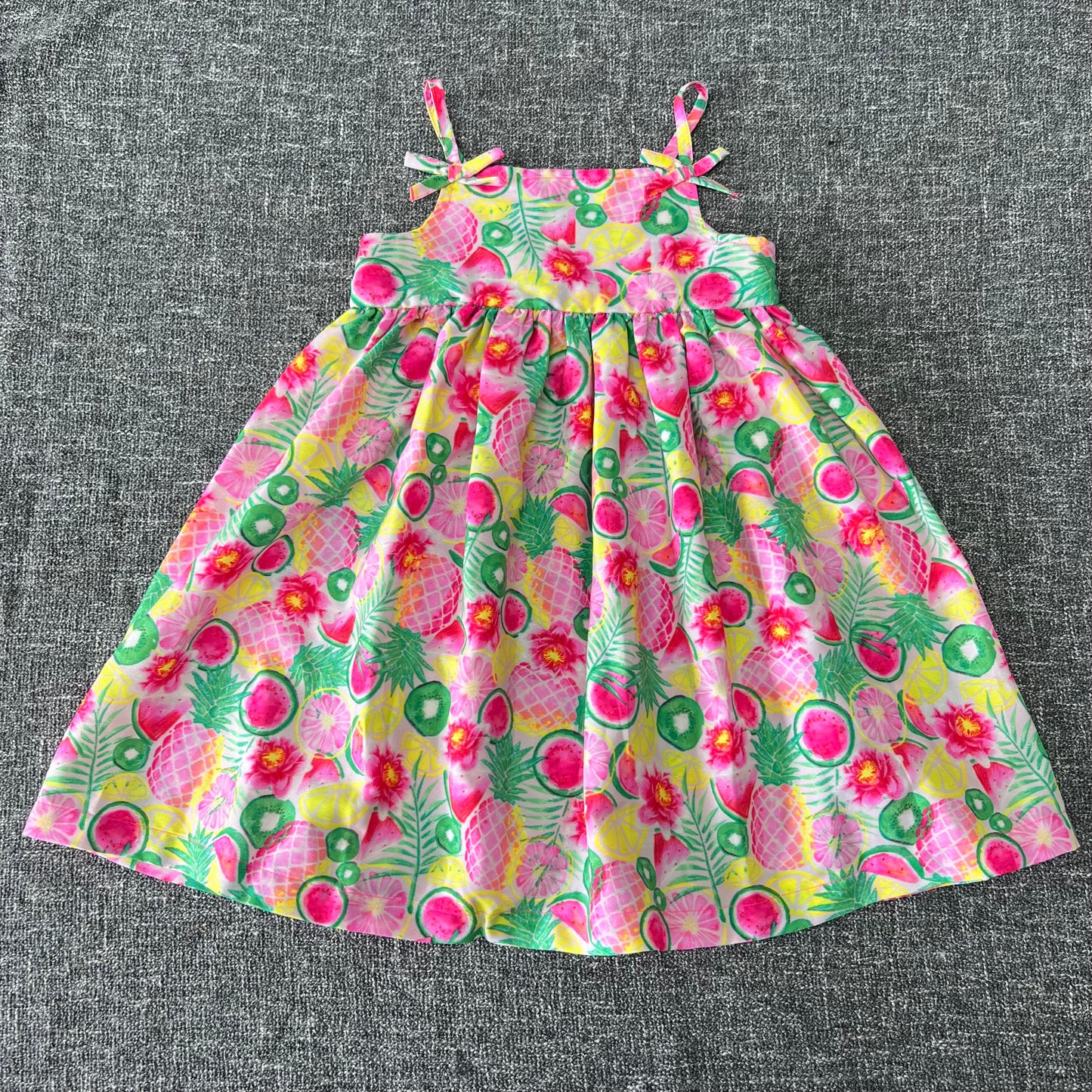 Girls 2-3 Year Sun Dress With A Tropical Print