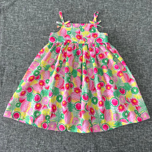 Girls 2-3 Year Sun Dress With A Tropical Print