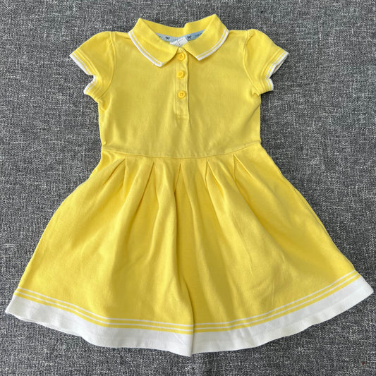 Girls 2-3 Year Yellow Polo T-shirt Style Summer Dress