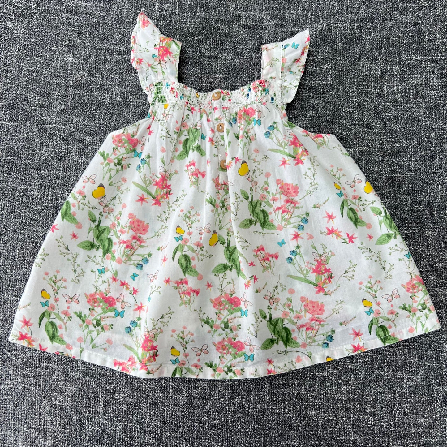 Girls 2-3 Year White Sun-top With Floral Print