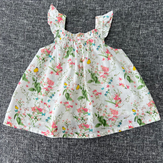 Girls 2-3 Year White Sun-top With Floral Print