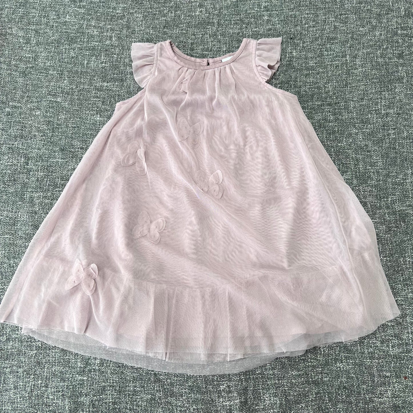 Girls 2-3 Year Lilac Tule Summer Dress With Butterflies