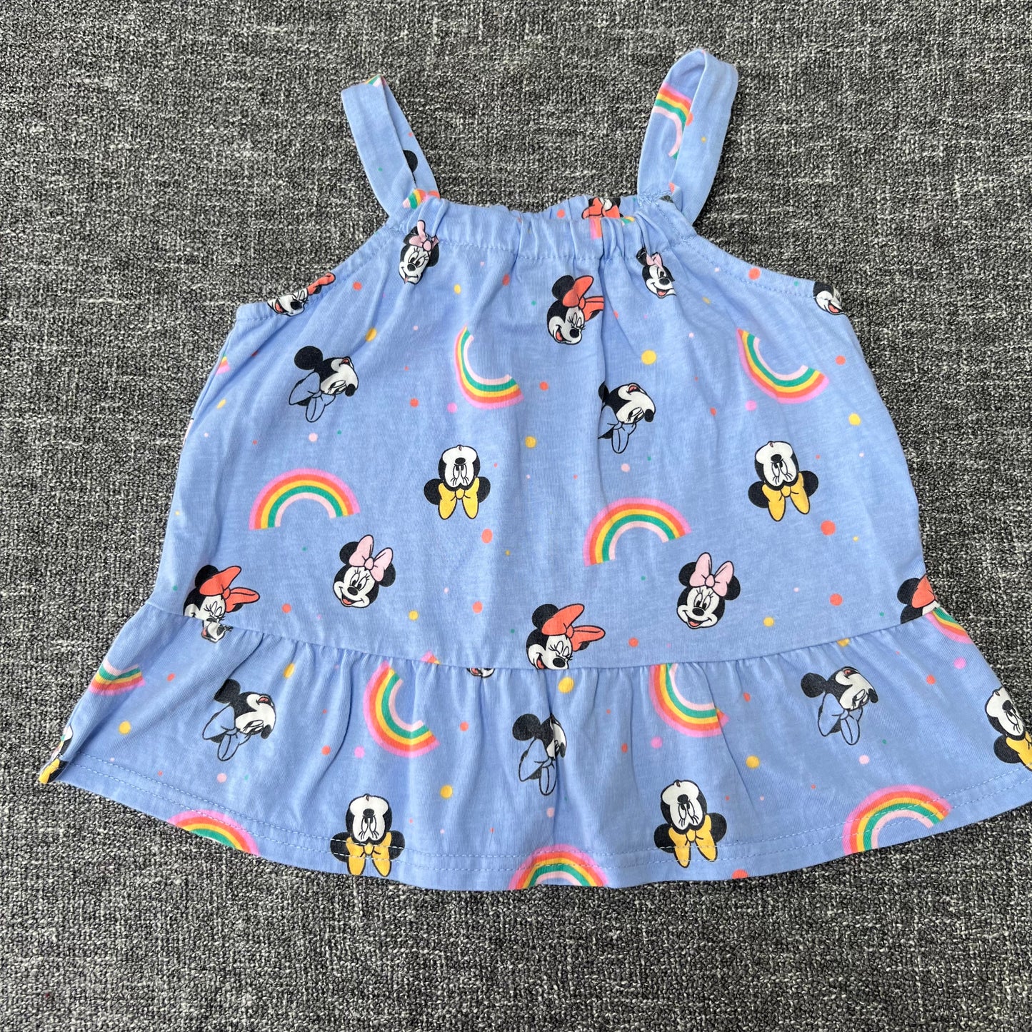 Girls 2-3 Year Blue "Minnie Mouse" Print Sun Top