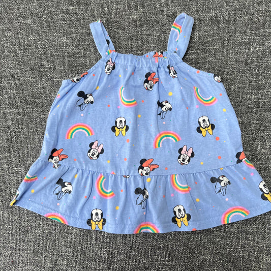 Girls 2-3 Year Blue "Minnie Mouse" Print Sun Top