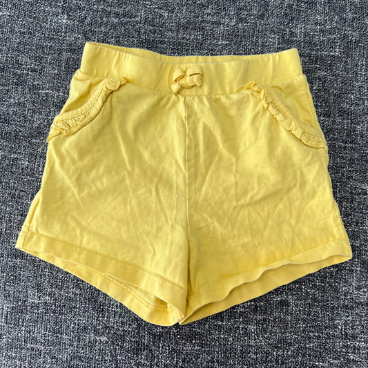 Girls 2-3 Year Plain Yellow Shorts