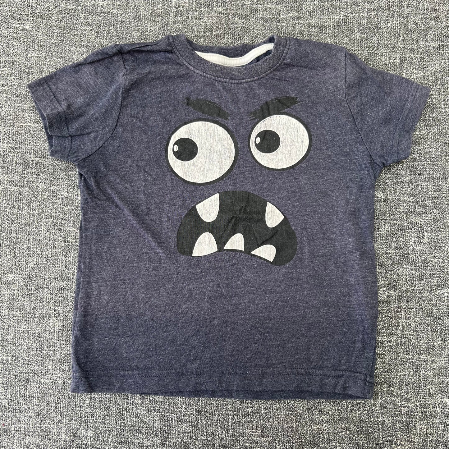 Boys 2-3 Year Blue Monster Face T-shirt (PIP)