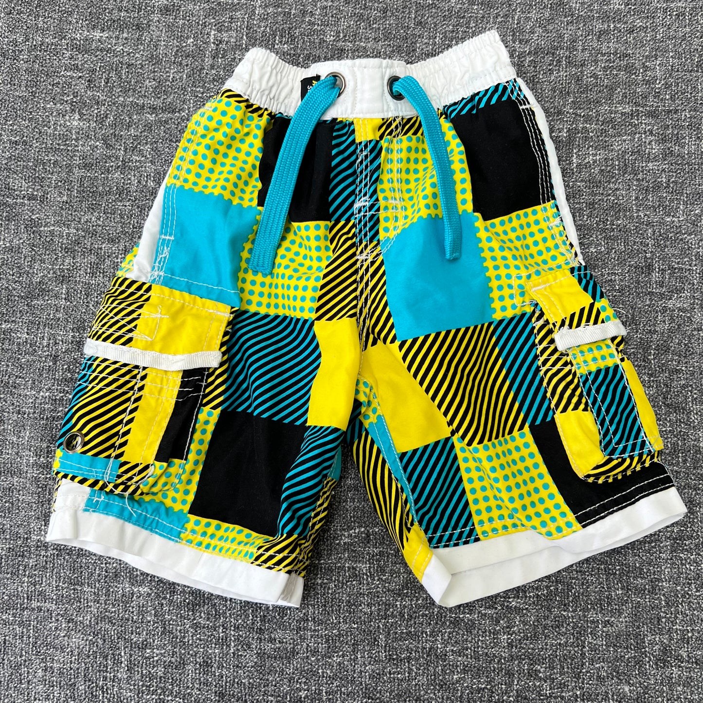 Boys 2-3 Year Multi Coloured Cargo Swim Shorts