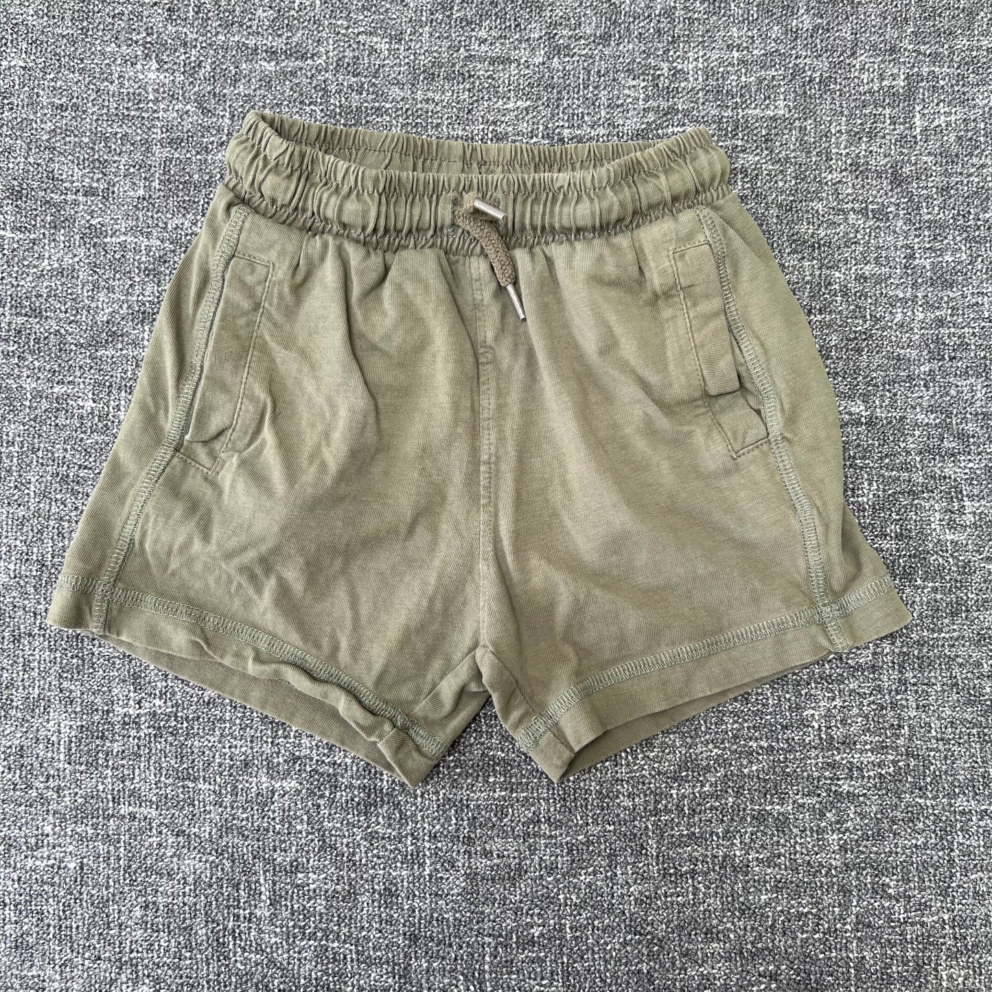 Boys 2-3 Year Plain Kaki Green Shorts