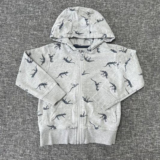 Boys 2-3 Year Grey Dinosaur Print Hoodie