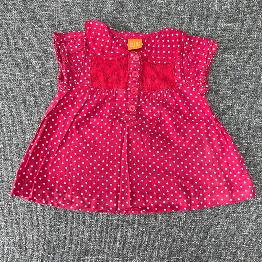 Girls 18-24 Month Red Summer Top With White Spots(PIP)