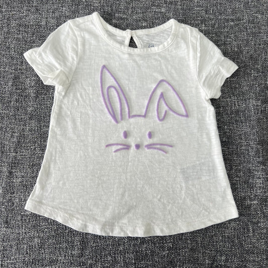 Girls 18-24 Month White T-shirt With Lilac Bunny