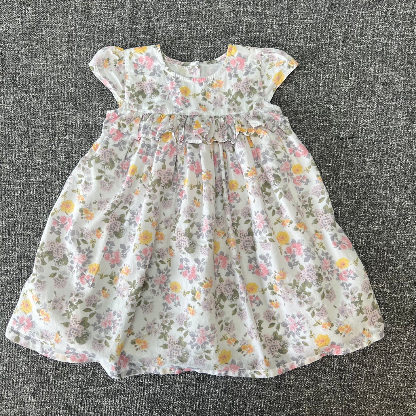 Girls 18-24 Month White Floral Print Summer Dress