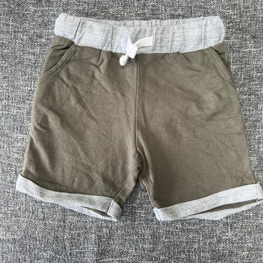 Boys 18-24 Month Khaki Green & Grey Jersey Shorts