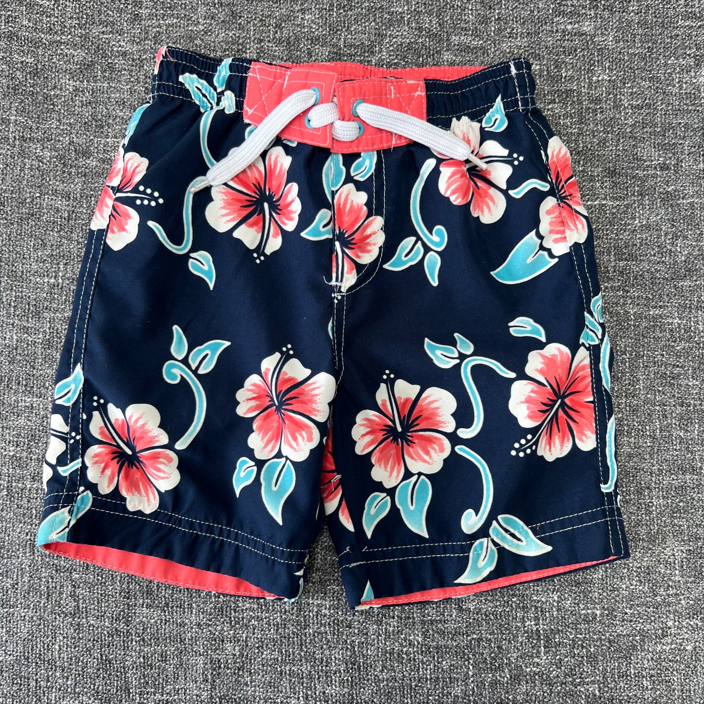 Boys 18-24 Month Blue Hawaiian Style Swim Shorts