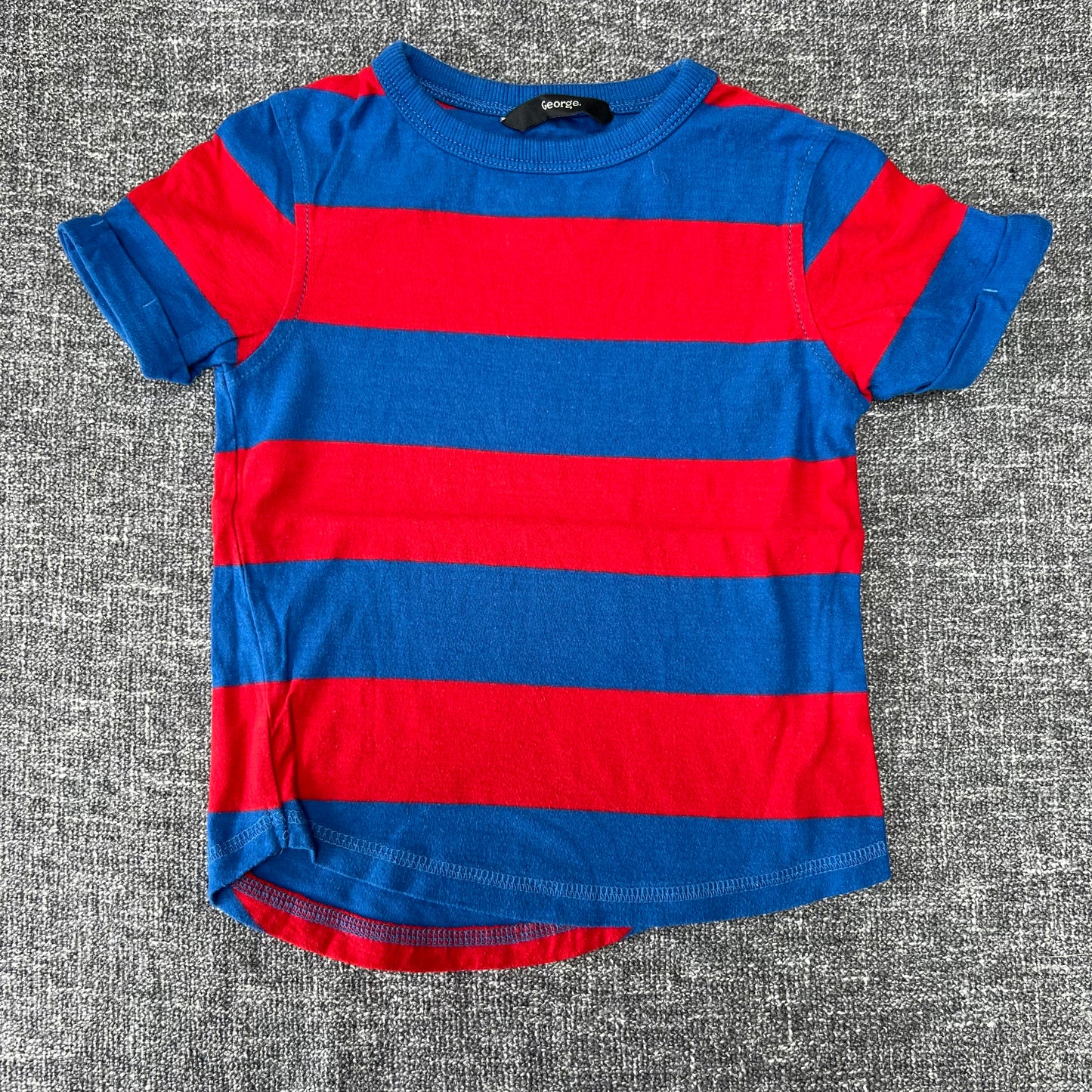 Boys 18-24 Month Blue & Red Striped T-shirt