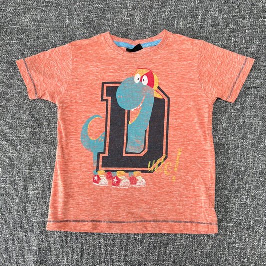 Boys 18-24 Month Orange Dinosaur "Dude" T-shirt