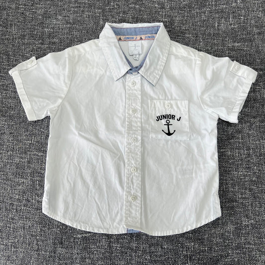 Boys 18-24 Month Plain White Short Sleeved Shirt