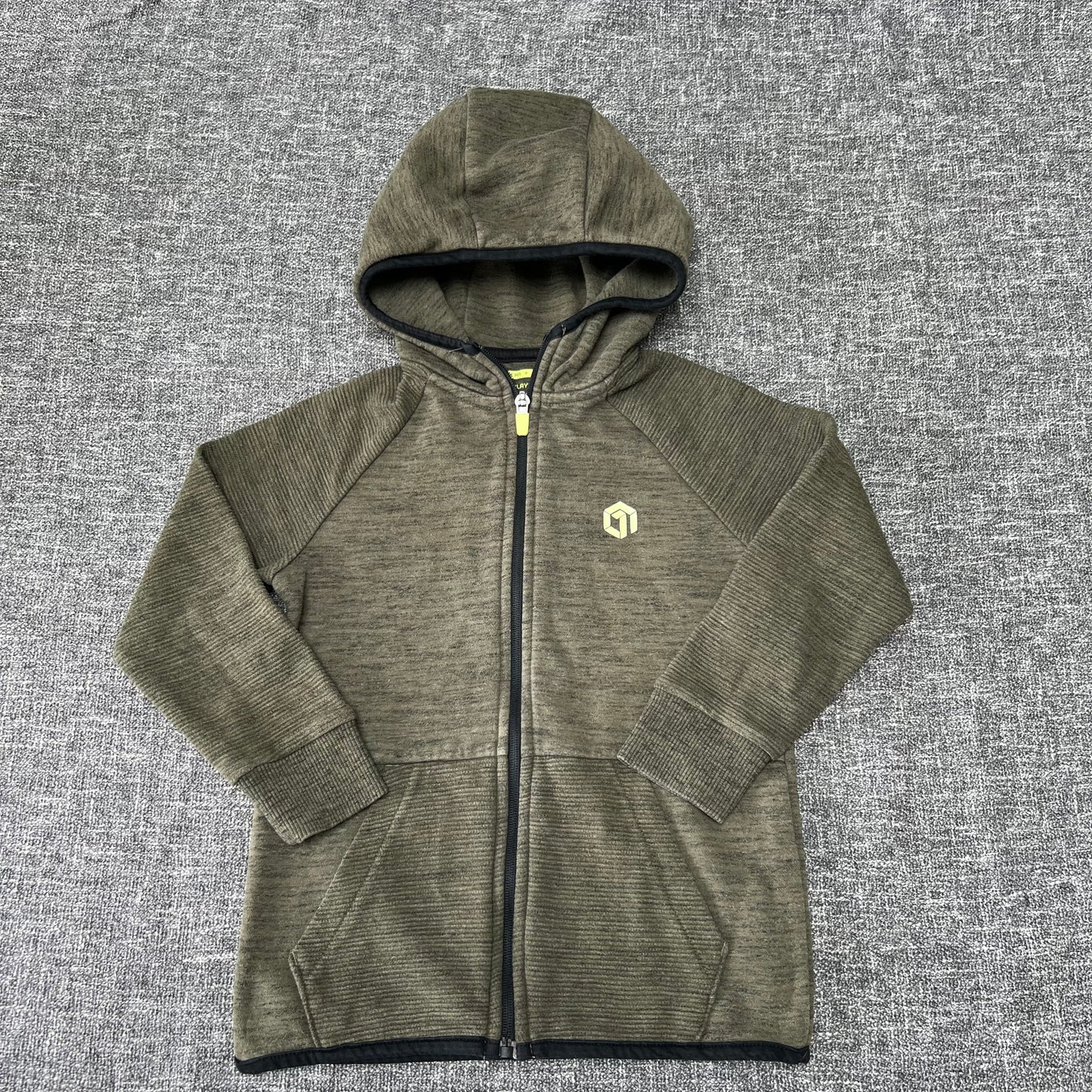 Boys 5-6 Year Khaki Green Zipped Hoodie