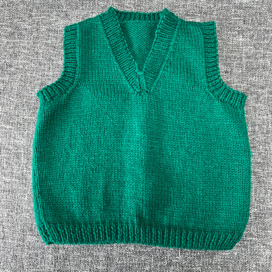 Boys 2-3 Year Green Knitted Tank Top