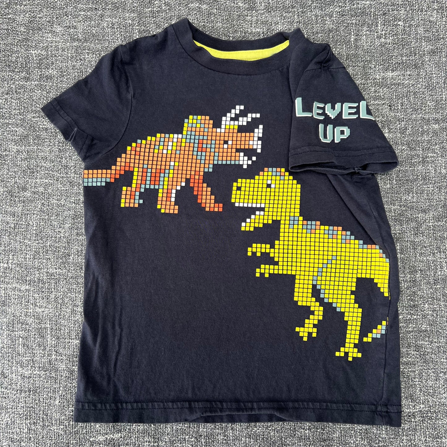 Boys 2-3 Year Blue Dinosaur "Level Up" T-shirt