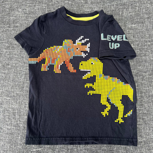 Boys 2-3 Year Blue Dinosaur "Level Up" T-shirt