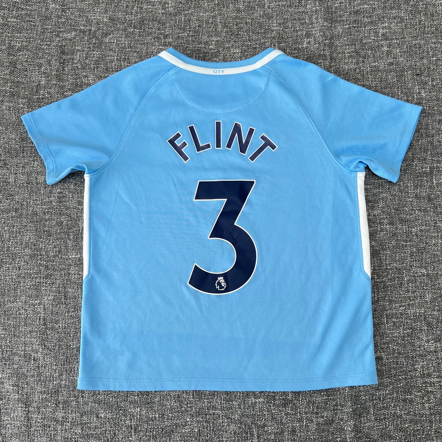 Boys 6-7 Years Light Blue Manchester City Football Shirt "Flint 3"