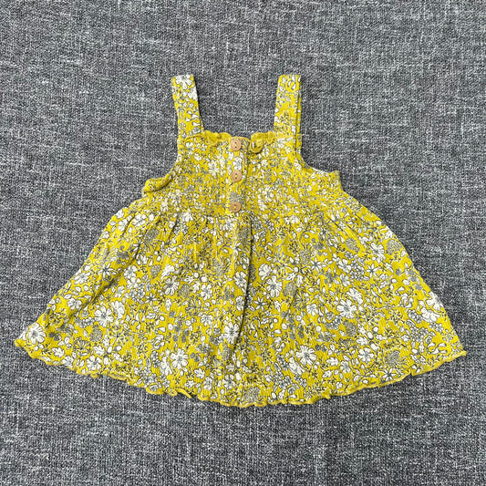 Girls 12-18 Month Yellow Sun Top With A Floral Print