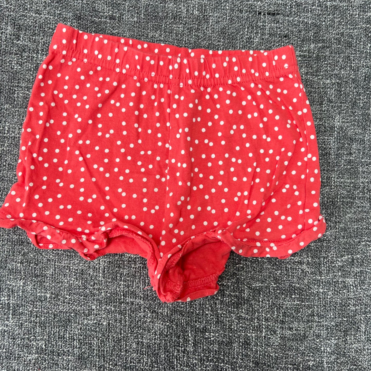 Girls 12-18 Month Orange & White Spot Shorts