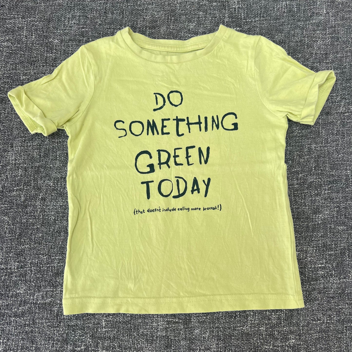 Boys 12-18 Month Lime Green "Do Something Green Today (That doesn't include eating more broccoli!) T-shirt