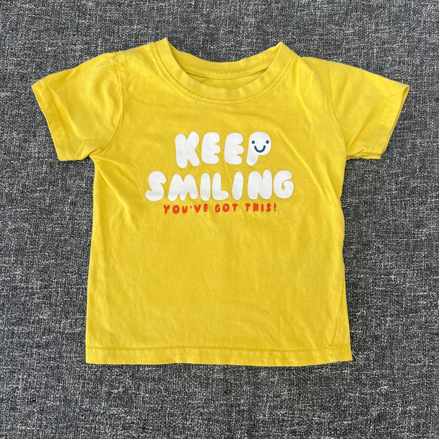 Boys 12-18 Month Yellow "Keep Smiling, You've Got This" T-shirt