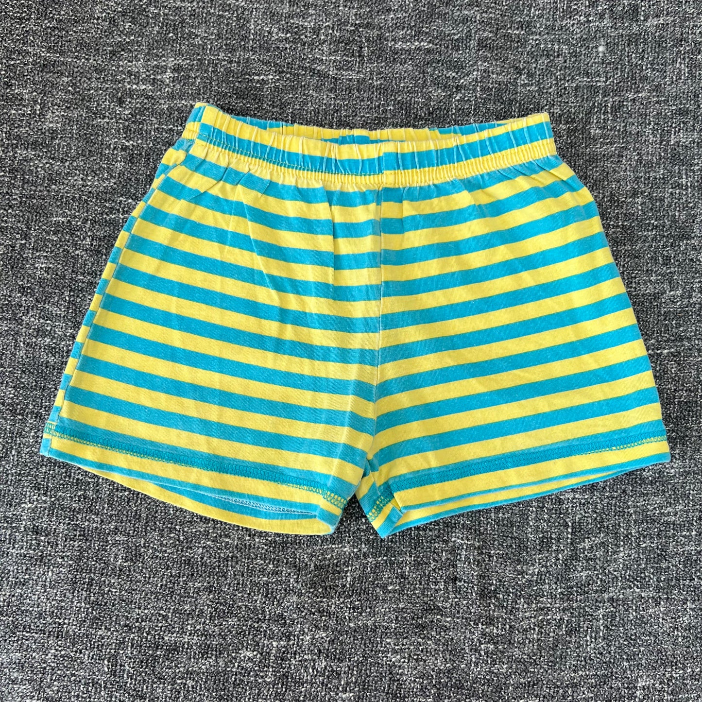 Boys 12-18 Month Yellow & Turquoise Striped Jersey Shorts