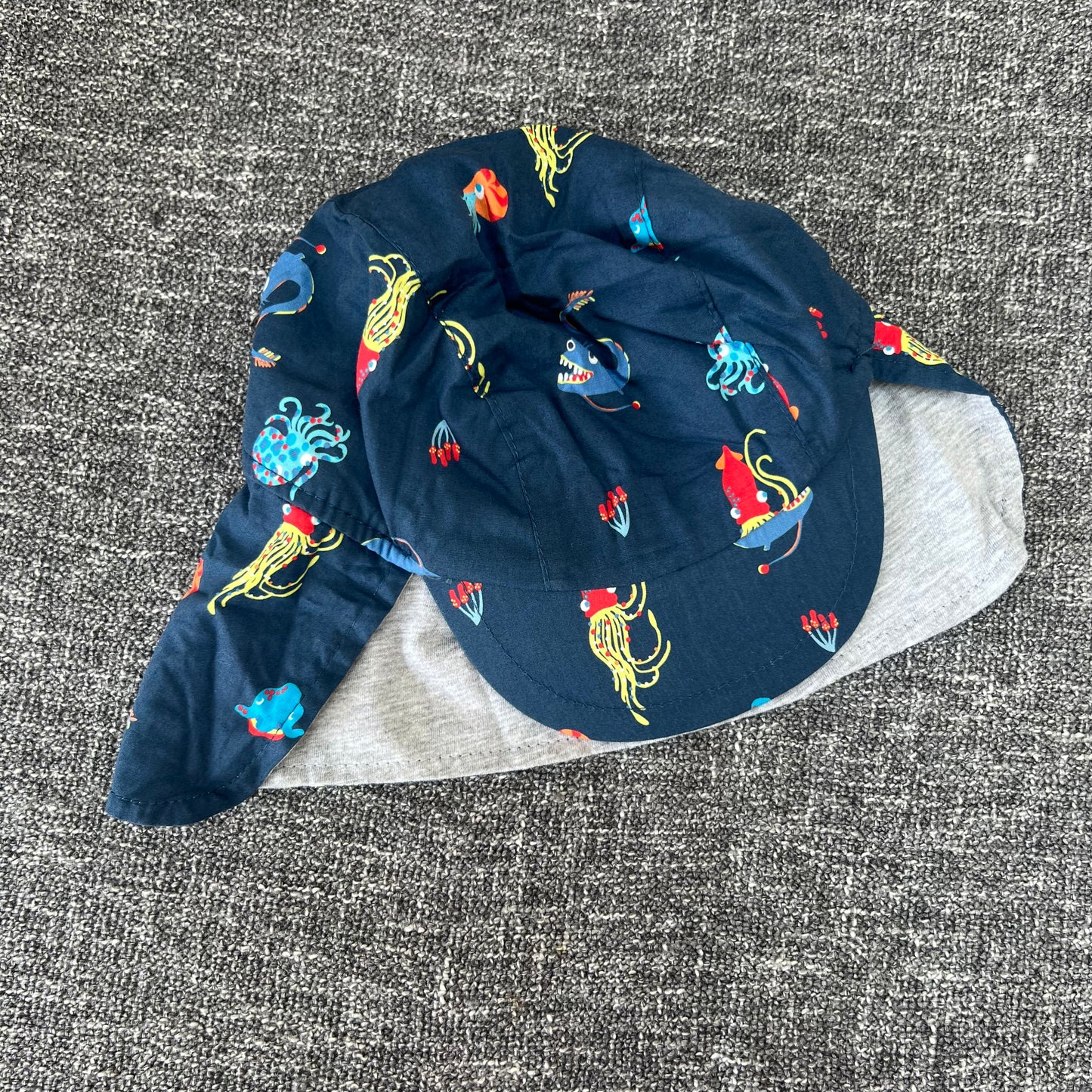 Boys 12-18 Month Blue Sea Print Sun Hat