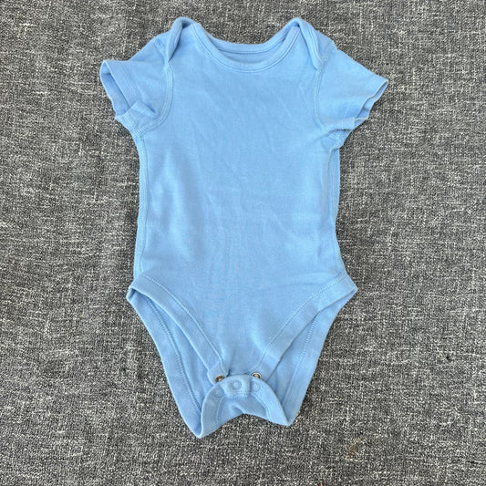 Boys 12-18 Month Plain Blue Short Sleeved Bodysuit