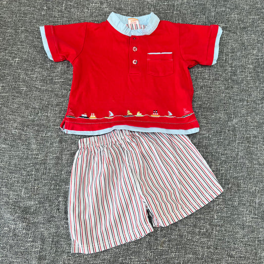 Boys 12-18 Month Red & Blue Summer Pjs