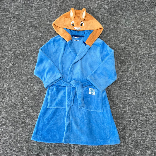 Boys 3-4 Year Blue “Peter Rabbit” Hooded Dressing Gown