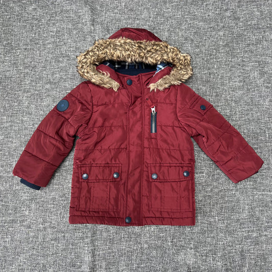 Boys 12-18 Month Burgandy Winter Coat With Hood