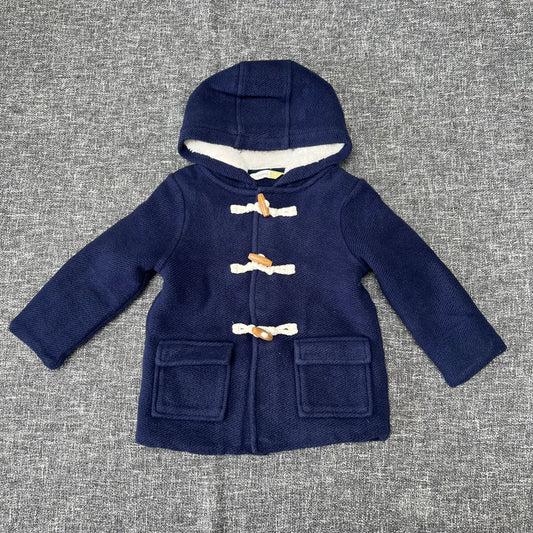 Boys 12-18 Month Blue Fleece Lined Winter Duffel Coat