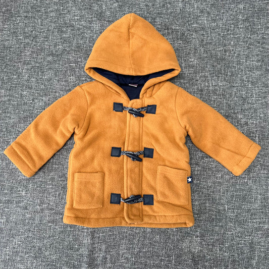 Boys 12-18 Month Caramel Brown Duffel Style Winter Coat With Hood