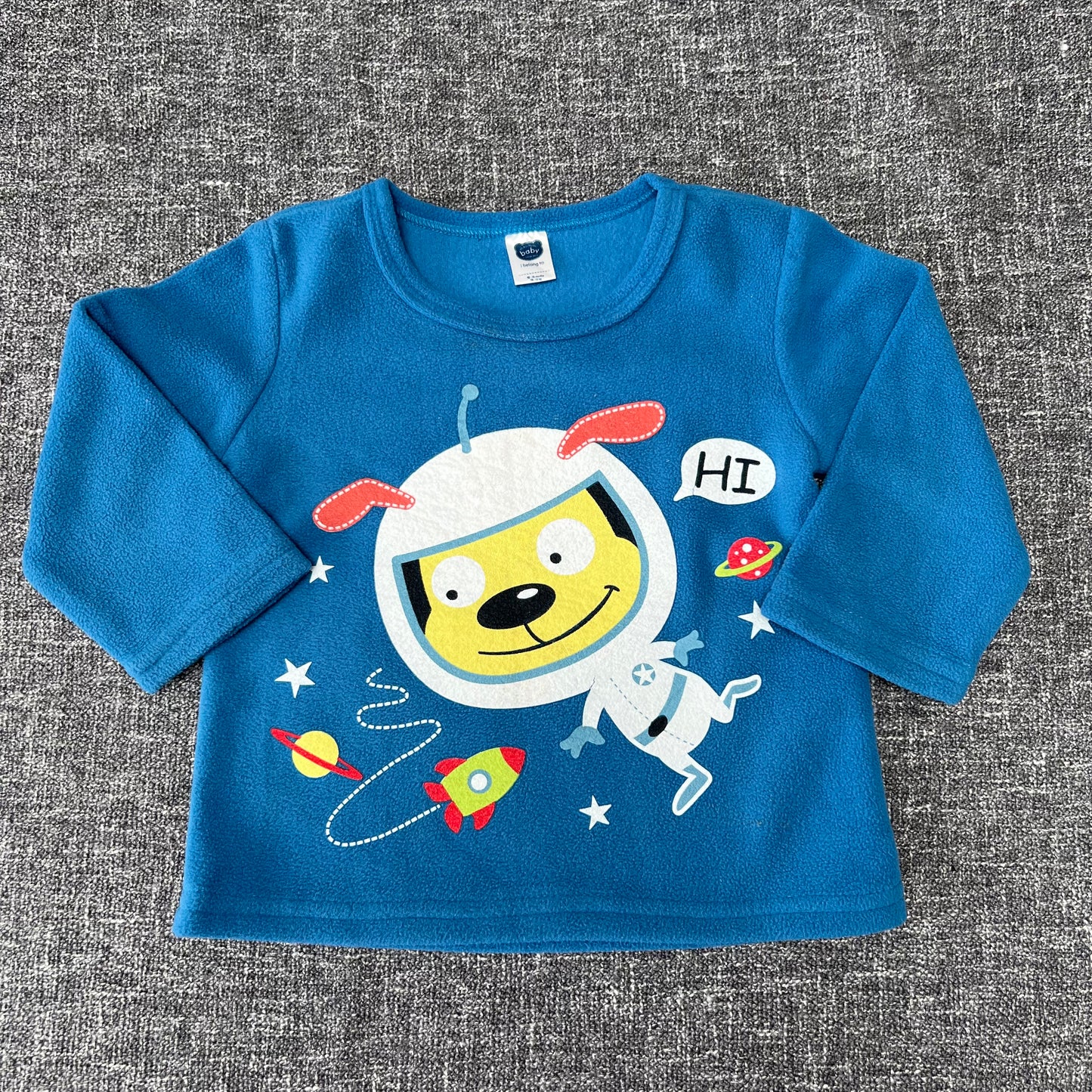 Boys 12-18 Month Fleece Jumper With Printed Astronaut