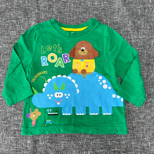 Boys 12-18 Month Green Hey Doggee "Lets Roar" Long Sleeved Top