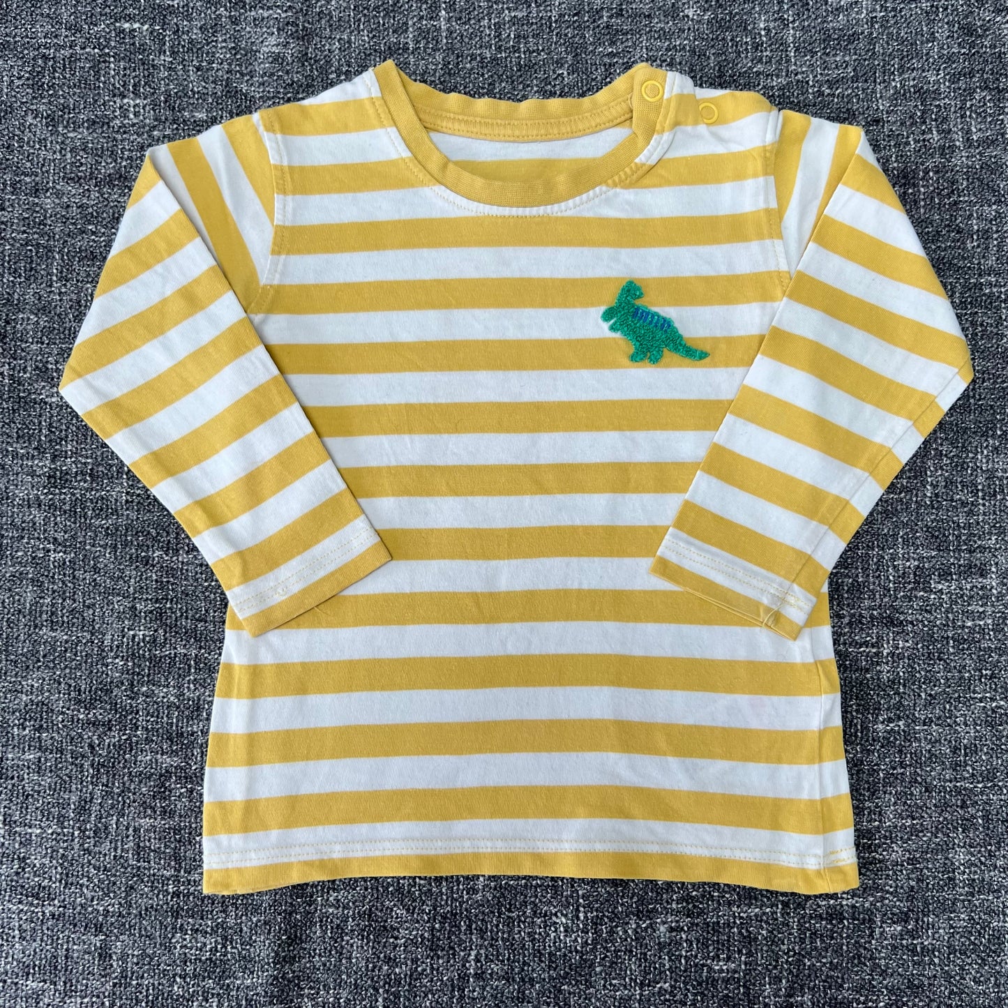 Boys 12-18 Month Yellow & White Striped Long Sleeved Top