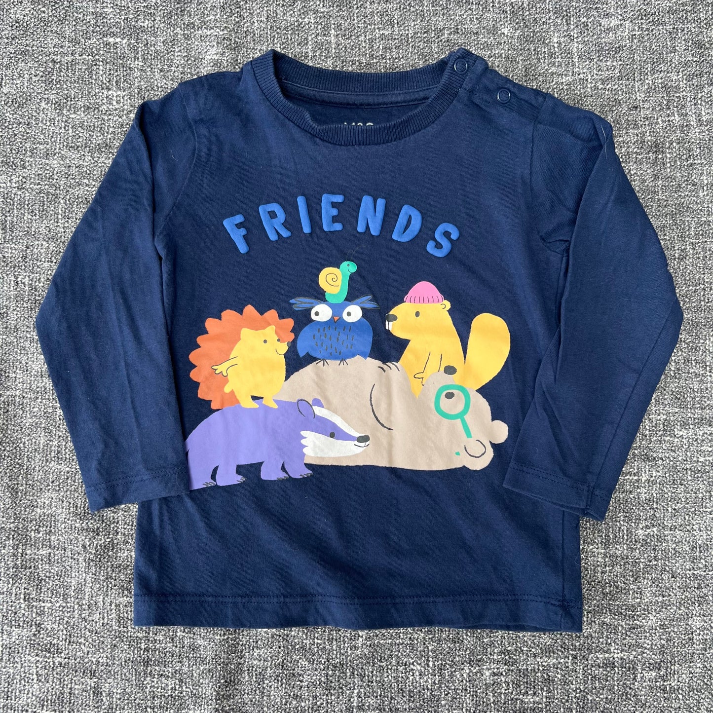 Boys 12-18 Month Blue "Friends" Long Sleeved Top