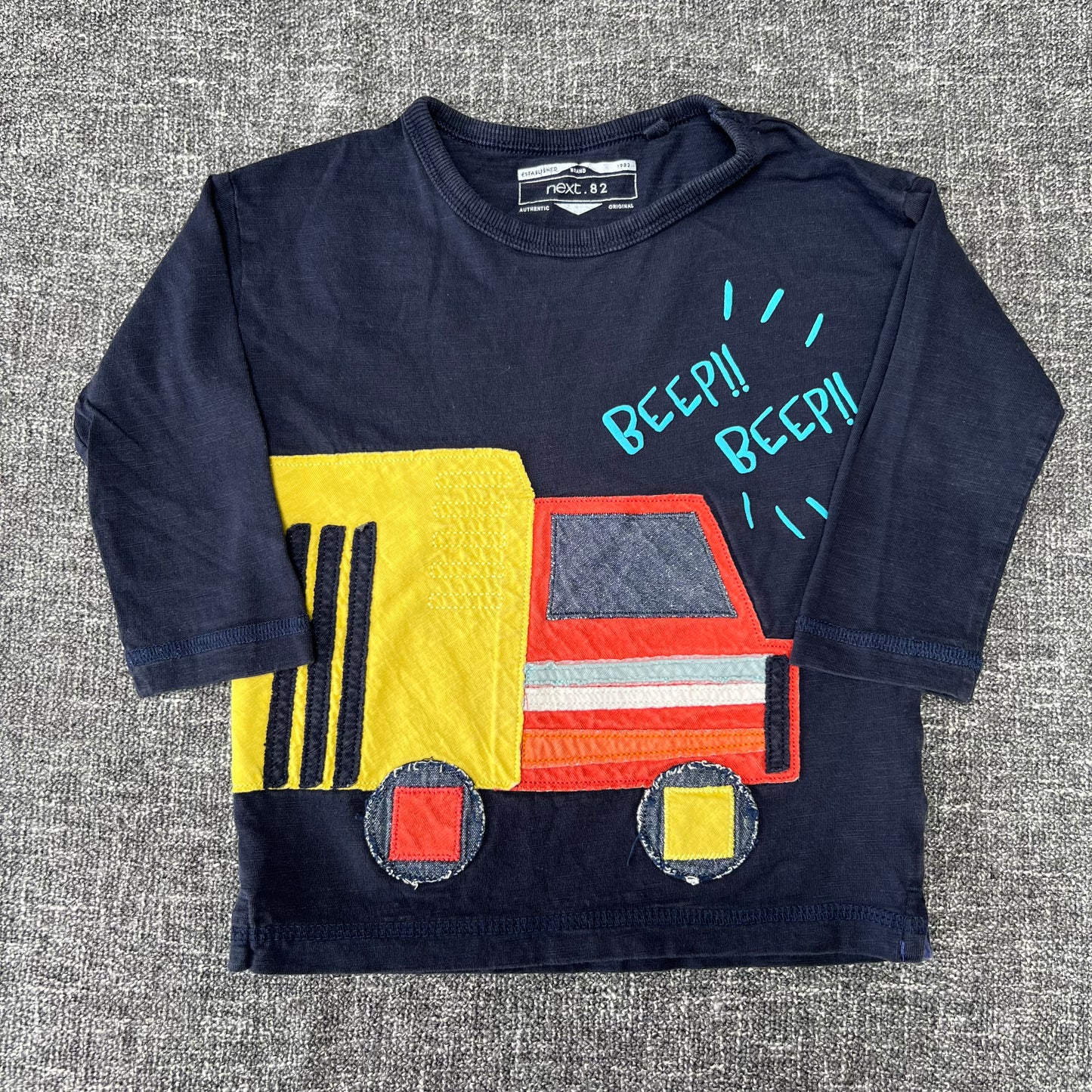 Boys 12-18 Month Blue "Beep Beep" Long Sleeved Truck Top