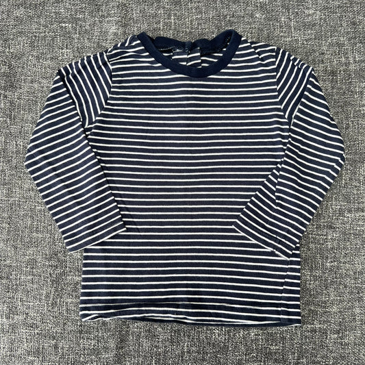 Boys 12-18 Month Blue & White Striped Long Sleeved Top