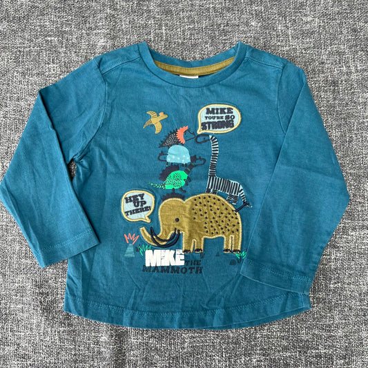 Boys 12-18 Month Blue Long Sleeved "Mike The Mammoth" Top (PIP)