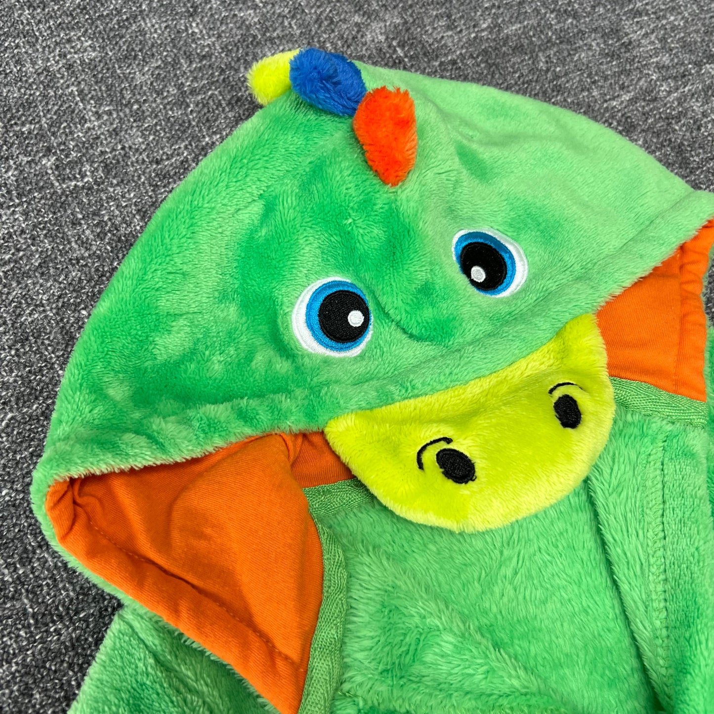 Boys 12-18 Month Green Dinosaur Fleece Dressing Gown With Hood